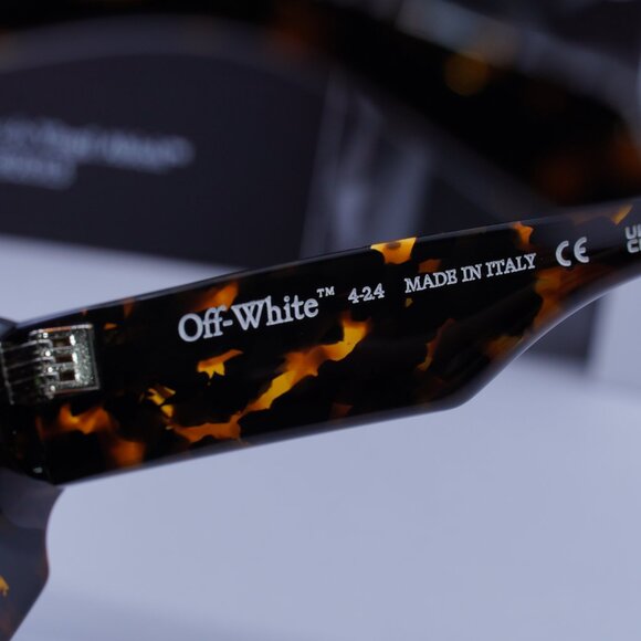 Off-White OERI13F VANCOUVER 6055 Geometric Sunglasses – Havana/Green - Picture 9 of 12